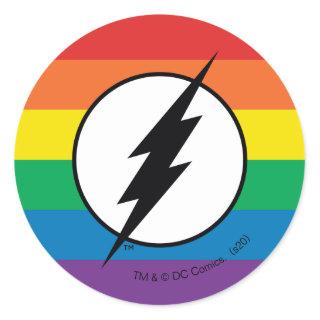 The Flash Rainbow Logo Classic Round Sticker