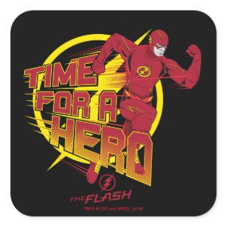 The Flash | "Time For A Hero" Graphic Square Sticker