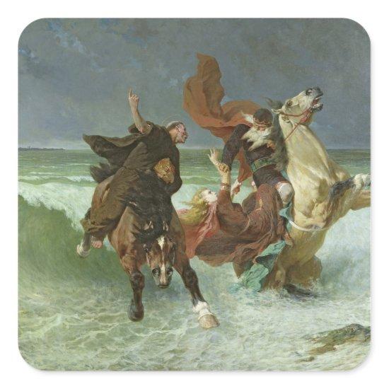 The Flight of Gradlon Mawr  c.1884 Square Sticker