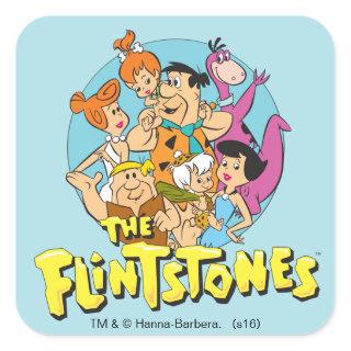 The Flintstones and Rubbles Family Graphic Square Sticker