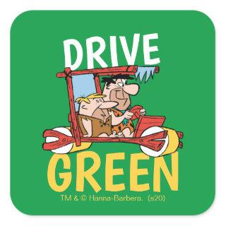 The Flintstones | Fred & Barney - Drive Green Square Sticker