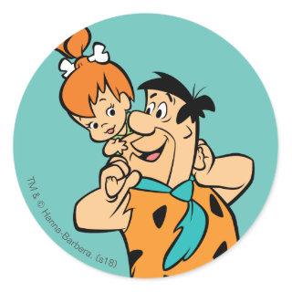 The Flintstones | Fred & Pebbles Flintstone Classic Round Sticker