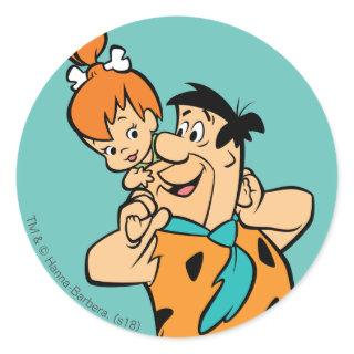 The Flintstones | Fred & Pebbles Flintstone Classic Round Sticker