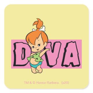 The Flintstones | Pebbles - Little Diva Square Sticker