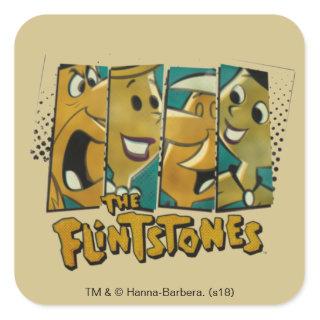 The Flintstones | Retro Comic Character Panels Square Sticker