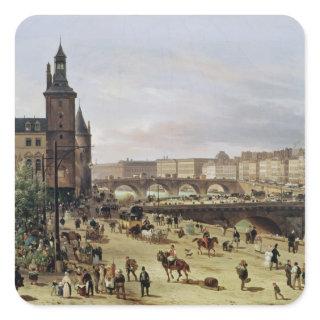 The Flower Market, 1832 Square Sticker