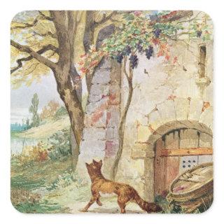 The Fox and the Grapes, illustration for Square Sticker