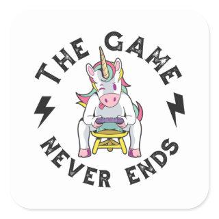The Game never ends for Unicorns Square Sticker