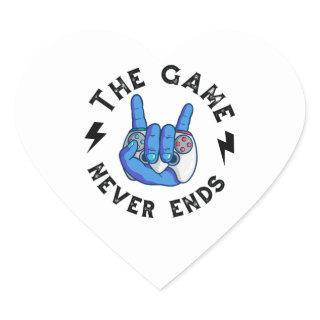 The Game never ends Heart Sticker