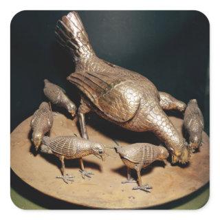 The Golden Hen and her Chicks Square Sticker