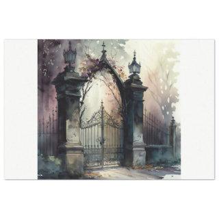 The Gothic Cemetery Gate Series Design 12 Tissue Paper