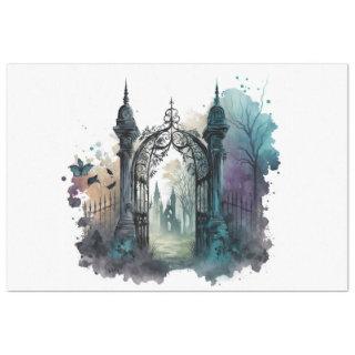 The Gothic Cemetery Gate Series Design 4 Tissue Paper