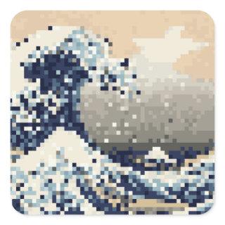 The Great Wave off Kanagawa 8 Bit Pixel Art Sticker