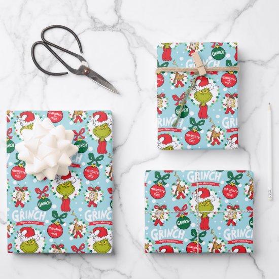 The Grinch Merry Grinchmas Blue Pattern  Sheets