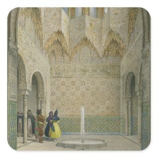 The Hall of the Abencerrages, the Alhambra, Granad Square Sticker