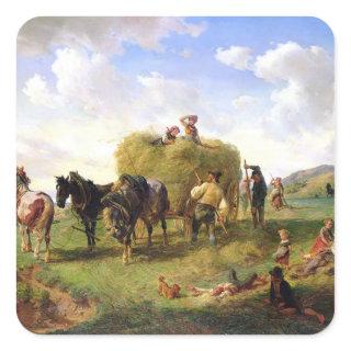 The Hay Harvest, 1869 Square Sticker