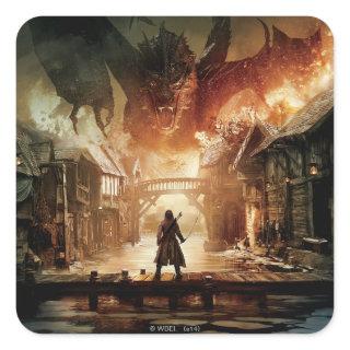 The Hobbit - Laketown Movie Poster Square Sticker