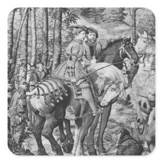 The Hunts of Maximilian, Leo, The Stag Hunt Square Sticker