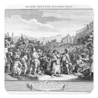 The Idle 'Prentice Executed at Tyburn Square Sticker