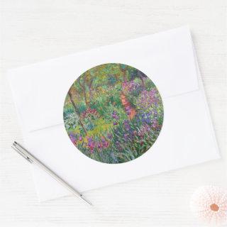 The Iris Garden At Giverny By Claude Monet  Classic Round Sticker