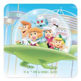 The Jetsons | The Family Flying Car Square Sticker