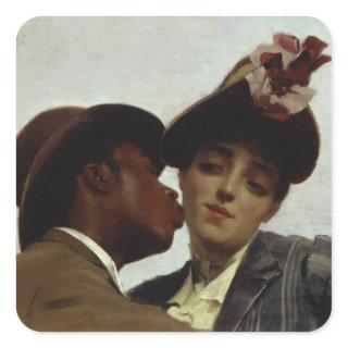 The Kiss, 1887 Square Sticker