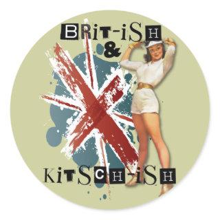 The Kitsch Bitsch : Brit-ish & Kitsch-ish Pin-Up Classic Round Sticker