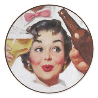 The Kitsch BItsch : Pin-Up Portraits Classic Round Sticker