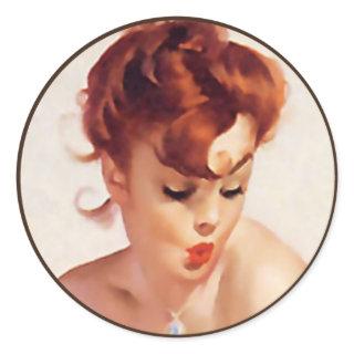 The Kitsch Bitsch : Pin-Up Portraits Classic Round Sticker