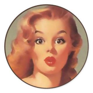 The Kitsch BItsch : Pin-Up Portraits Classic Round Sticker