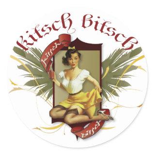 The Kitsch Bitsch : Soda Girl Retro Tattoo Pin-Up Classic Round Sticker