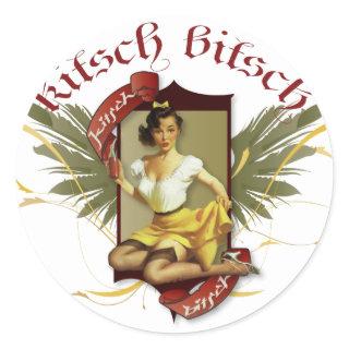 The Kitsch Bitsch : Soda Girl Retro Tattoo Pin-Up Classic Round Sticker