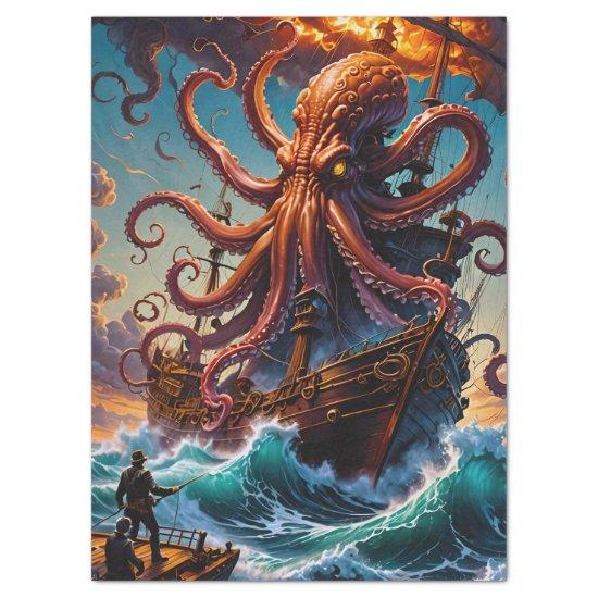 The Kraken Sea Monster Decoupage Tissue Paper