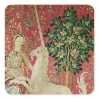 The Lady and the Unicorn: 'Sight' Square Sticker