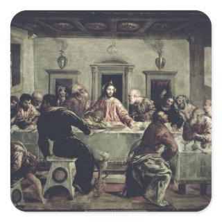 The Last Supper (oil on canvas) 2 Square Sticker