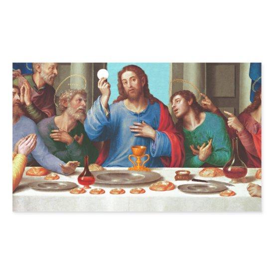 The last supper rectangular sticker