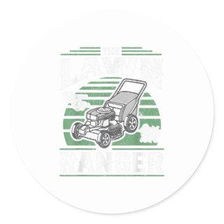 The Lawn Ranger Funny Mower Grass Mowing Fat Classic Round Sticker