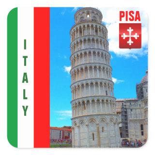 The Leaning Tower Of Pisa And The Pisan Cross Square Sticker