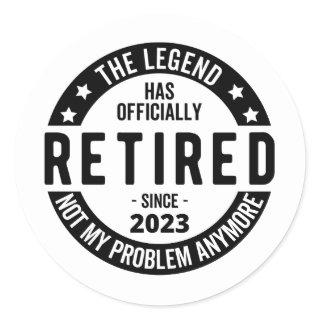 The Legend Has Officially Retired, Retired 2023 Classic Round Sticker