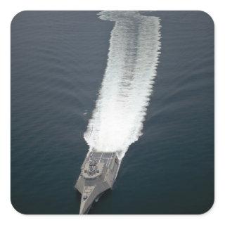 The littoral combat ship Independence 2 Square Sticker