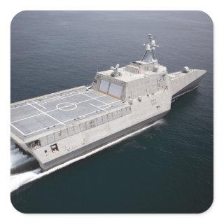 The littoral combat ship Independence 3 Square Sticker