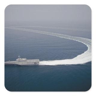The littoral combat ship Independence 4 Square Sticker