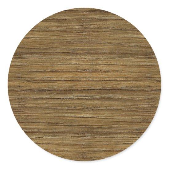 The Look of Driftwood Oak Wood Grain Texture Classic Round Sticker