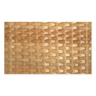 The Look of Lacquer Wicker Basketweave Texture Rectangular Sticker