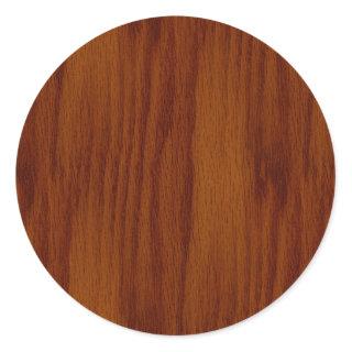 The Look of Warm Oak Wood Grain Texture Classic Round Sticker