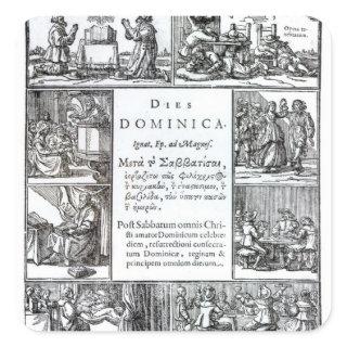 The Lord's Day, 1639 Square Sticker