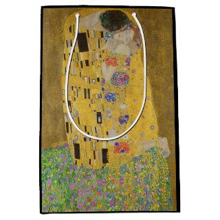 The Lovers Kissing Embrace by Gustav Klimt Medium Gift Bag