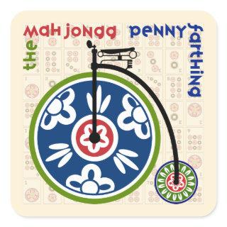 The Mah Jongg Pennyfarthing Square Sticker