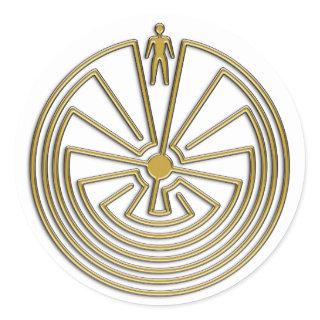 The Man in the Maze - gold Classic Round Sticker