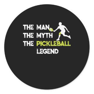 The Man The Myth The Pickleball Legend Classic Round Sticker